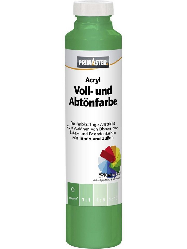 Primaster Vollton- und Abtönfarbe Primaster Voll- und Abtönfarbe 750 ml maigrün matt von Primaster