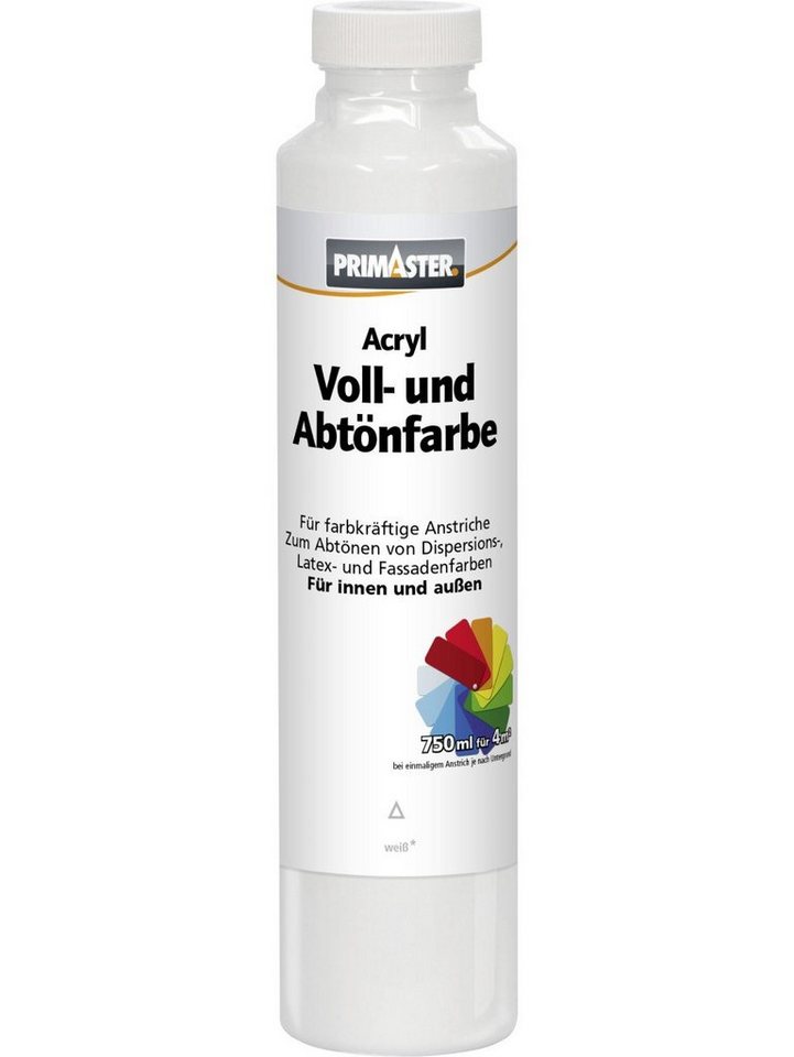 Primaster Vollton- und Abtönfarbe Primaster Voll- und Abtönfarbe 750 ml weiß matt von Primaster