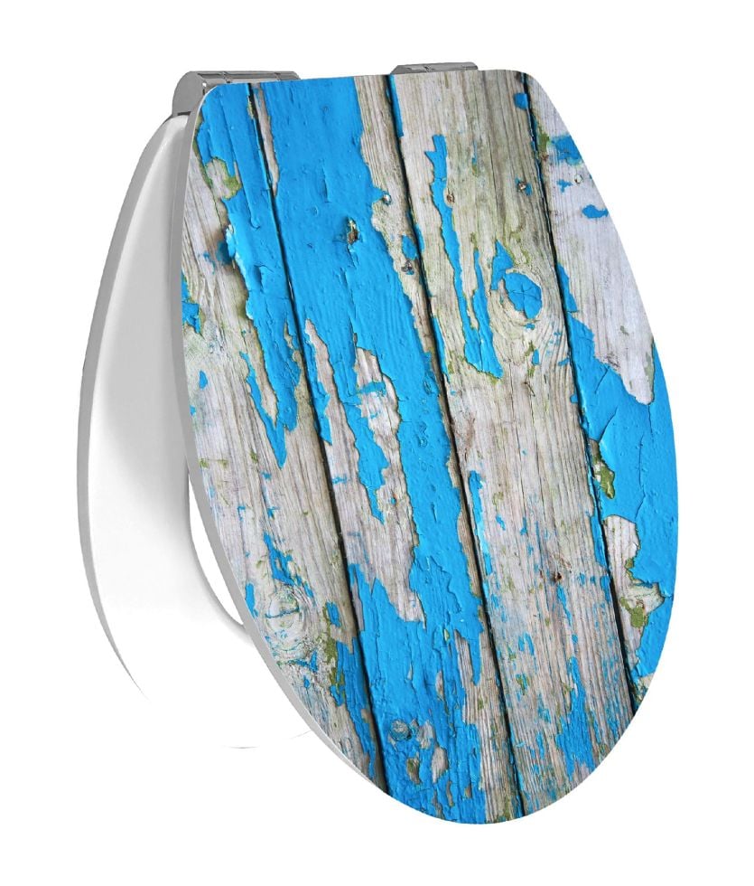 Primaster WC-Sitz mit Absenkautomatik Old Blue weiß von Primaster