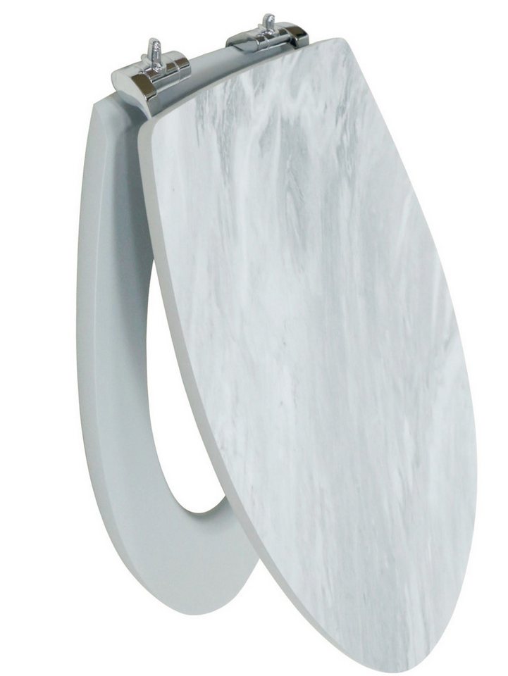 Primaster WC-Sitz Primaster WC-Deckel mit Absenkautomatik Marmor, Absenkautomatik Edelstahlscharniere von Primaster