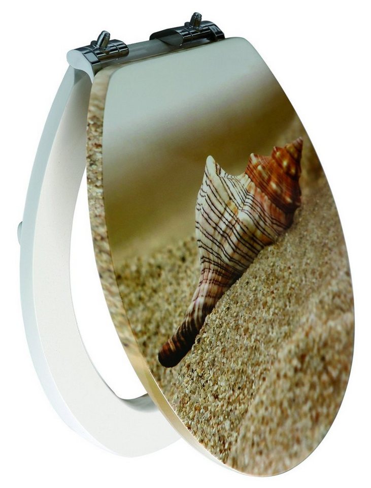 Primaster WC-Sitz Primaster WC-Sitz mit Absenkautomatik Muschel weiß, Abnehmbar Absenkautomatik Edelstahlscharniere von Primaster