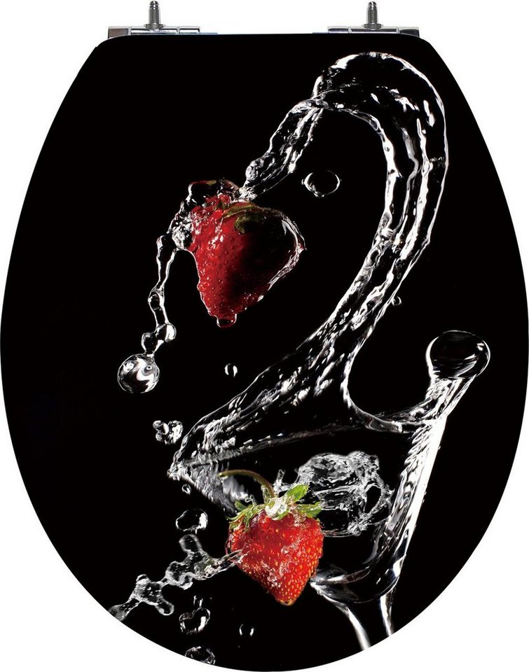 Primaster WC-Sitz Primaster WC-Sitz mit Absenkautomatik Strawberry, Abnehmbar Absenkautomatik Metallscharniere von Primaster