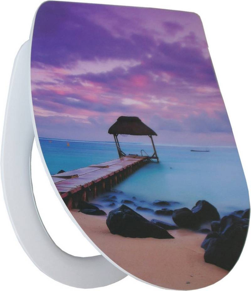 Primaster WC-Sitz Primaster WC-Sitz mit Absenkautomatik Sunset weiß, Abnehmbar Absenkautomatik Edelstahlscharniere von Primaster