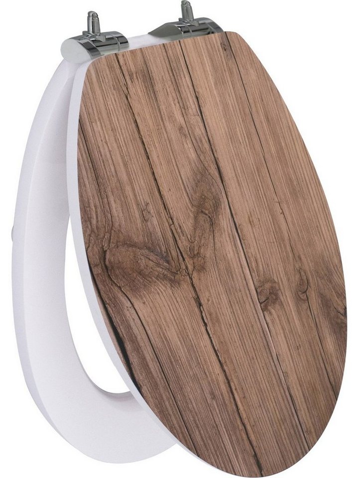 Primaster WC-Sitz Primaster WC-Sitz mit Absenkautomatik Woody weiß, Abnehmbar Absenkautomatik Metallscharniere von Primaster