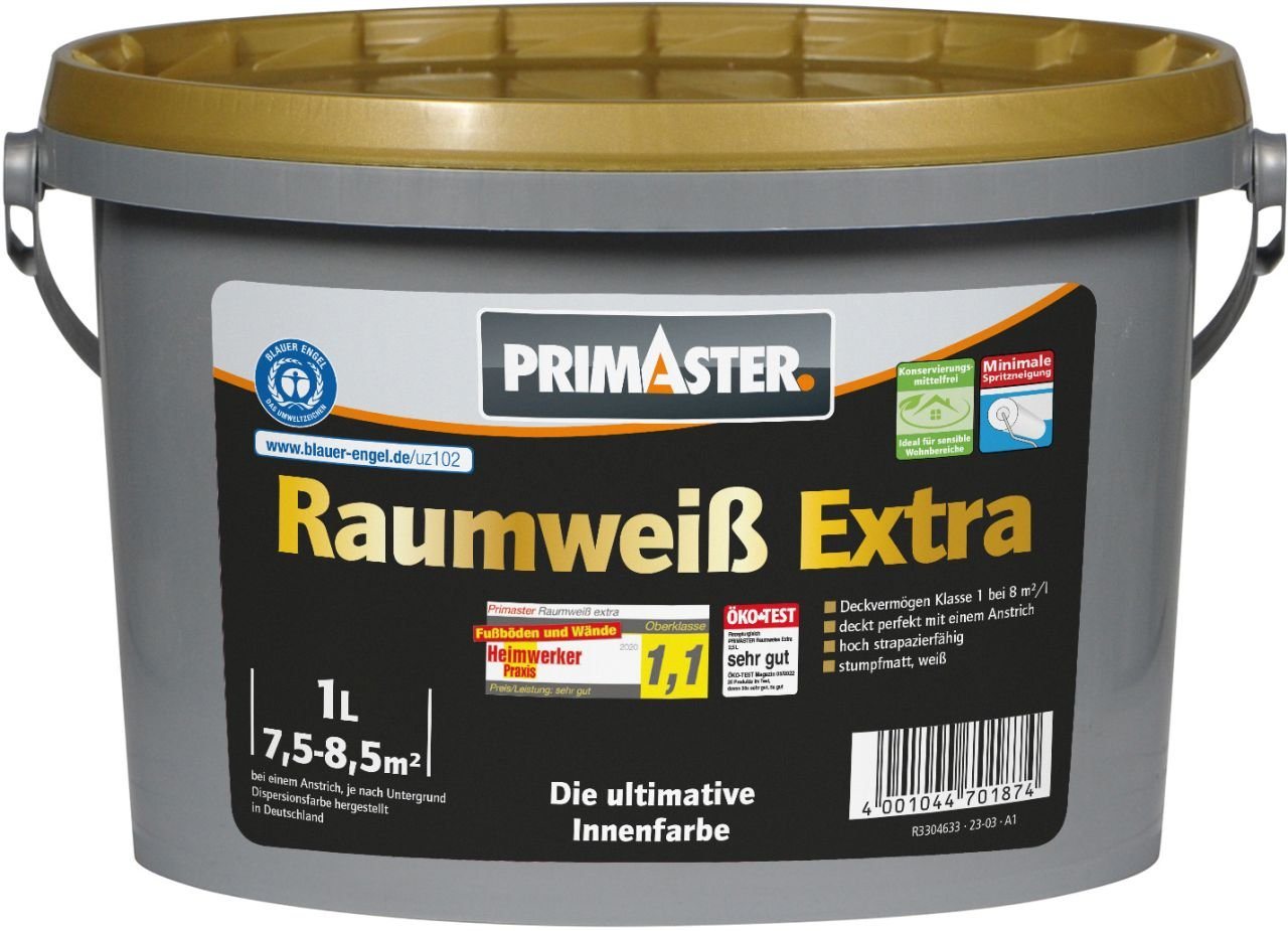 Primaster Wandfarbe Primaster Raumweiß Extra konservierungsmittelfrei von Primaster