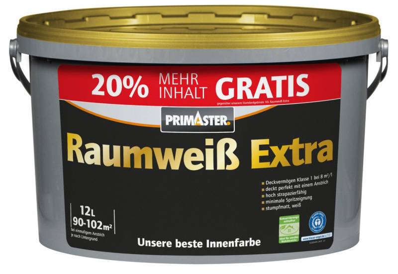 Primaster Wandfarbe Primaster Raumweiß Extra konservierungsmittelfrei von Primaster
