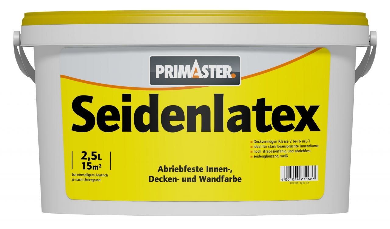 Primaster Wandfarbe Primaster Seidenlatex 2,5 L weiß von Primaster