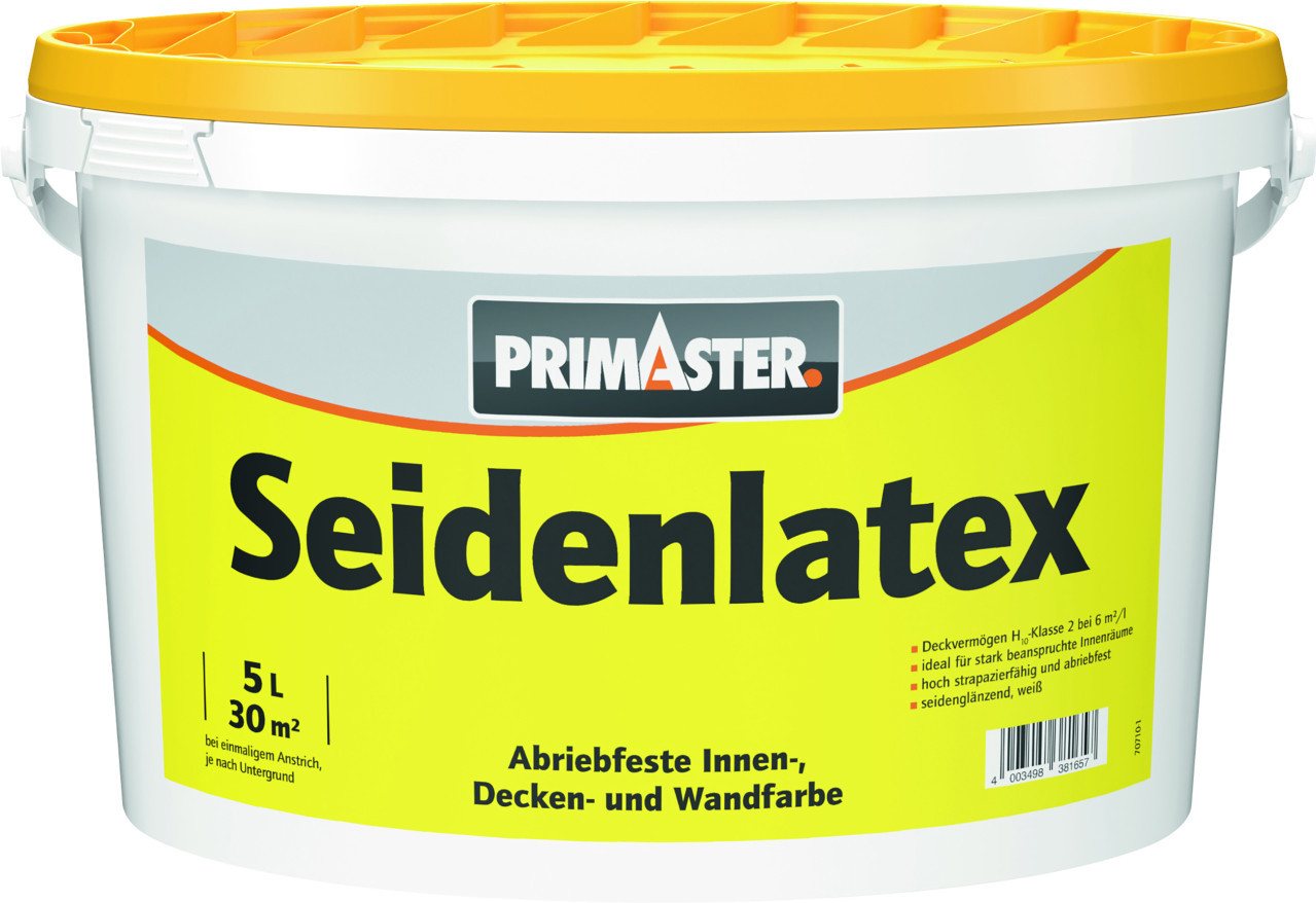 Primaster Wandfarbe Primaster Seidenlatex glänzend 5 L weiß von Primaster