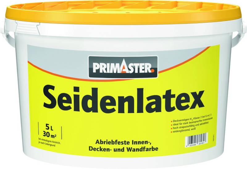 Primaster Wandfarbe Primaster Seidenlatex glänzend 5 L weiß Primaster Wandfarbe Primaster Seidenlatex glänzend 5 L weiß von Primaster