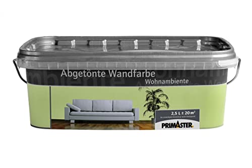 Primaster Wandfarbe Wohnambiente 2,5L Apfelgrün Matt Innenfarbe Deckenfarbe von Primaster