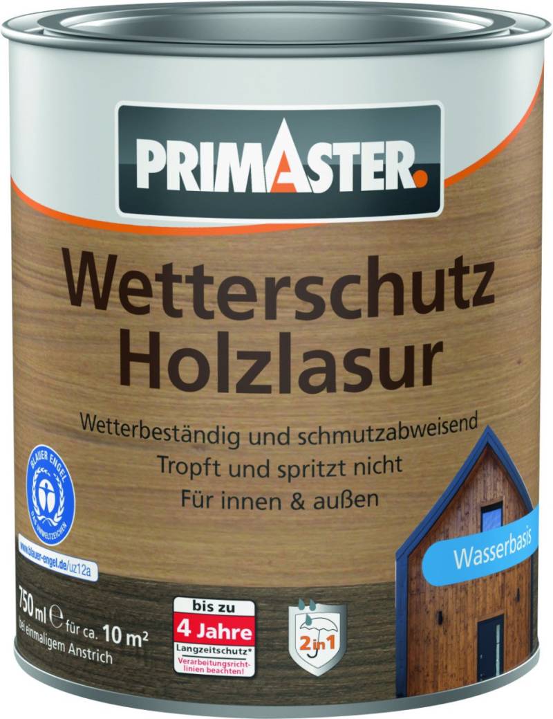 Primaster Wetterschutz-Holzlasur 750 ml ebenholz von Primaster