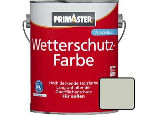 Primaster Wetterschutzfarbe 2,5L Silbergrau Holzfarbe UV-Schutz Wetterschutz von Primaster