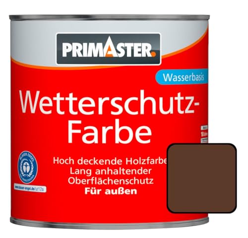 Primaster Wetterschutzfarbe 750ml Dunkelbraun Holzfarbe UV-Schutz Wetterschutz von Primaster
