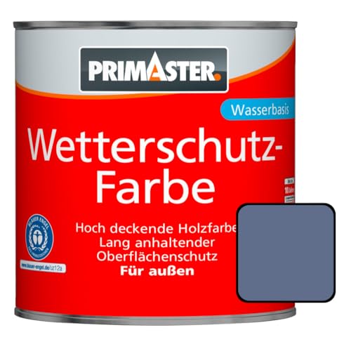 Primaster Wetterschutzfarbe 750ml Taubenblau Holzfarbe UV-Schutz Wetterschutz von Primaster