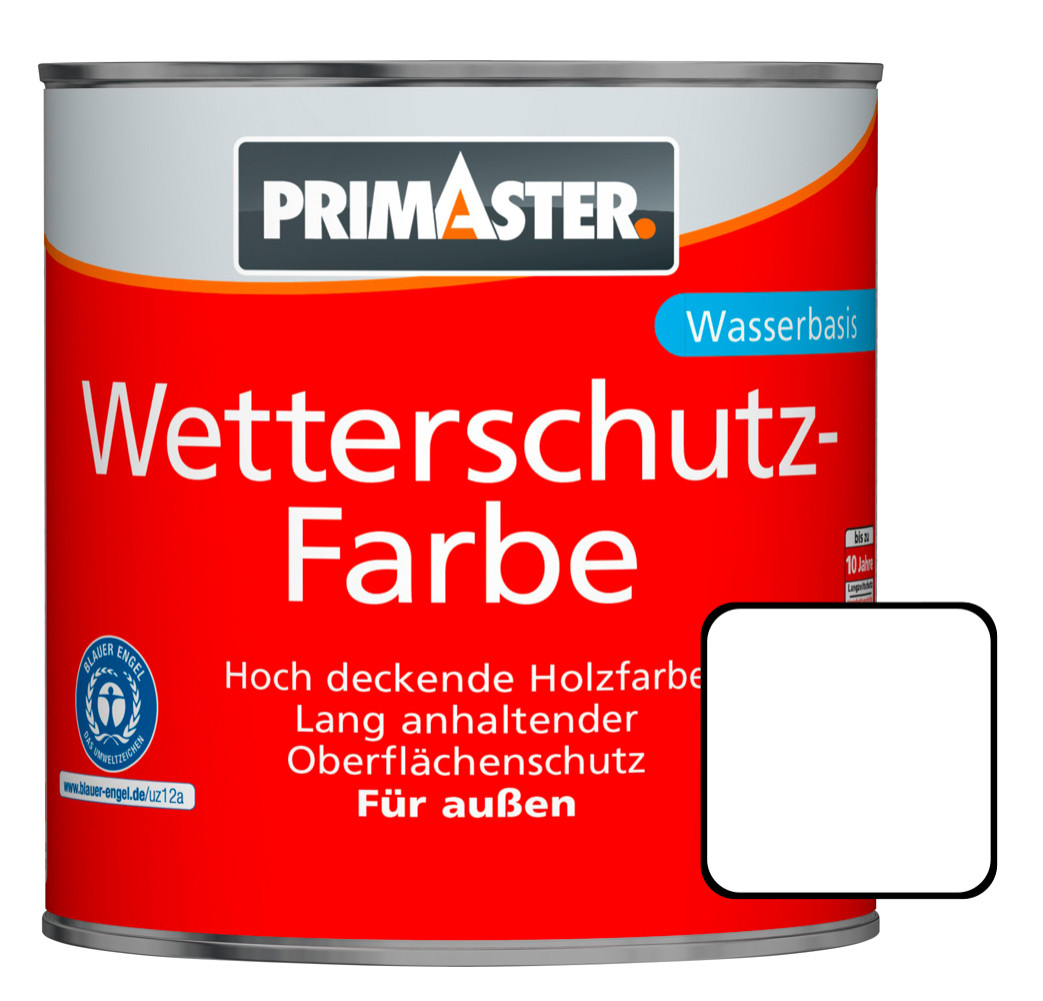 Primaster Wetterschutzfarbe 2,5 L weiß von Primaster