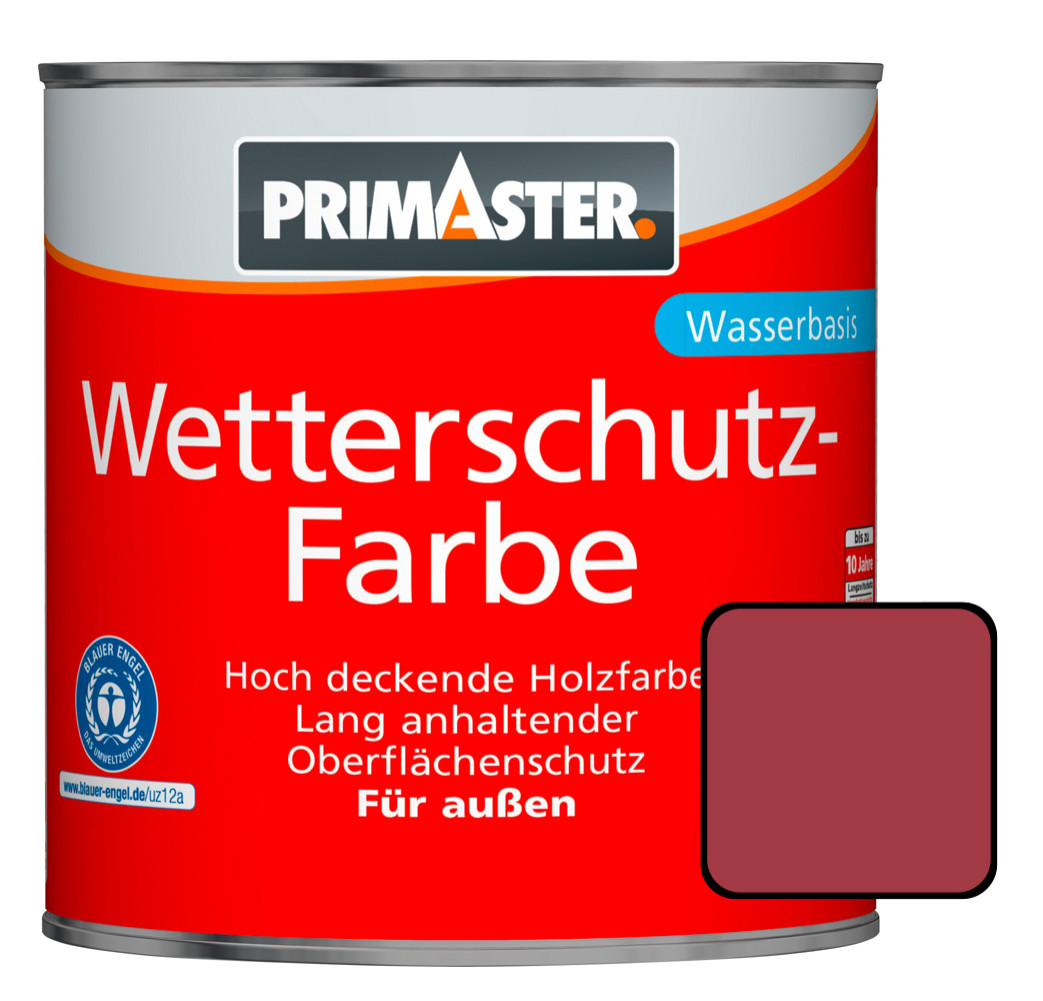 Primaster Wetterschutzfarbe 750 ml schwedenrot von Primaster