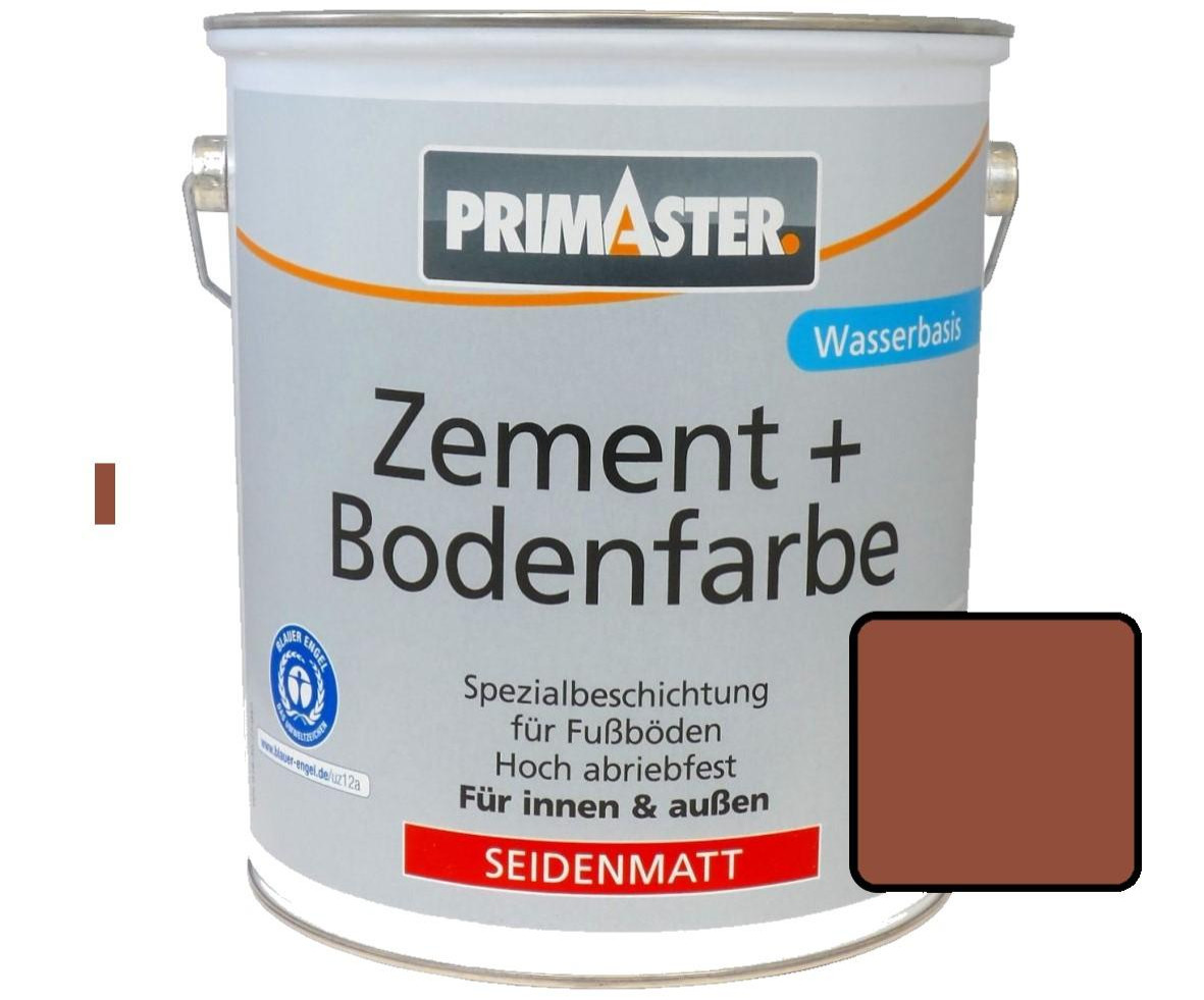 Primaster Zementfarbe und Bodenfarbe 2,5 L kupferbraun seidenmatt von Primaster