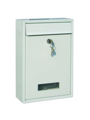 TrendLine Briefkasten Metall 21,5 x 8,8 x 32 cm Postkasten Weiss von Primaster