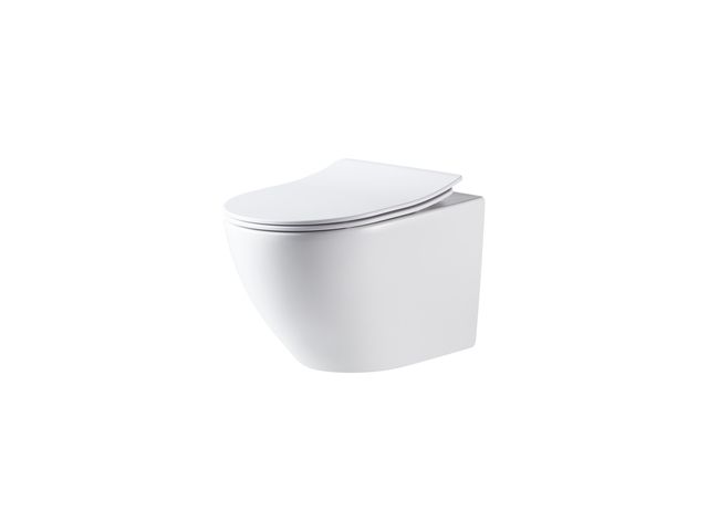 Primaster Wand WC spülrandlos Prag Tiefspüler weiß matt inkl. WC Sitz von Primaster