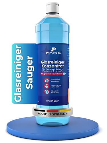 Polsterreiniger Percy - Waschsauger (Glasreiniger) 1L – Konzentrat biologisch abbaubarer Fensterreiniger für Fenstersauger, Waschsauger & elektrische Fensterputzer – Profi Window Cleaner für Haushalt von Primavella
