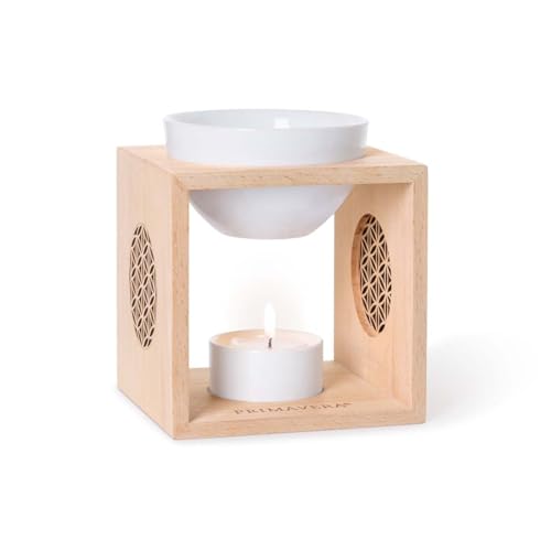 Primavera Aroma Duftlampe Balance - Handgemachte Aromalampe mit zeitlosem Design, klaren Formen und optimaler Diffusionstemperatur, Blume des Lebens von Primavera