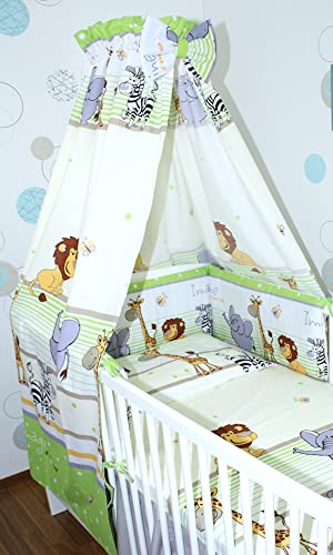 Primawela Babybett Himmel Vollstoff - Safari Grün - für Baby Bett Vollstoffhimmel Baumwolle von Primawela