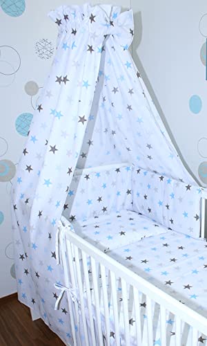 Primawela Babybett Himmel Vollstoff - Star Blau - für Baby Bett Vollstoffhimmel Baumwolle Primawela Babybett Himmel Vollstoff - Star Blau - für Baby Bett Vollstoffhimmel Baumwolle von Primawela