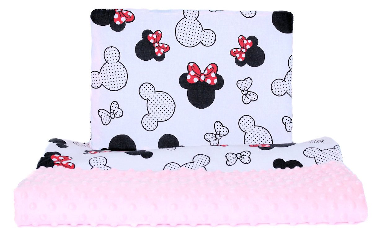 Babybettdecke, Minky Baby Kinderwagenset Kuscheldecke Kinder Decke Kissen - Minnie, Primawela von Primawela