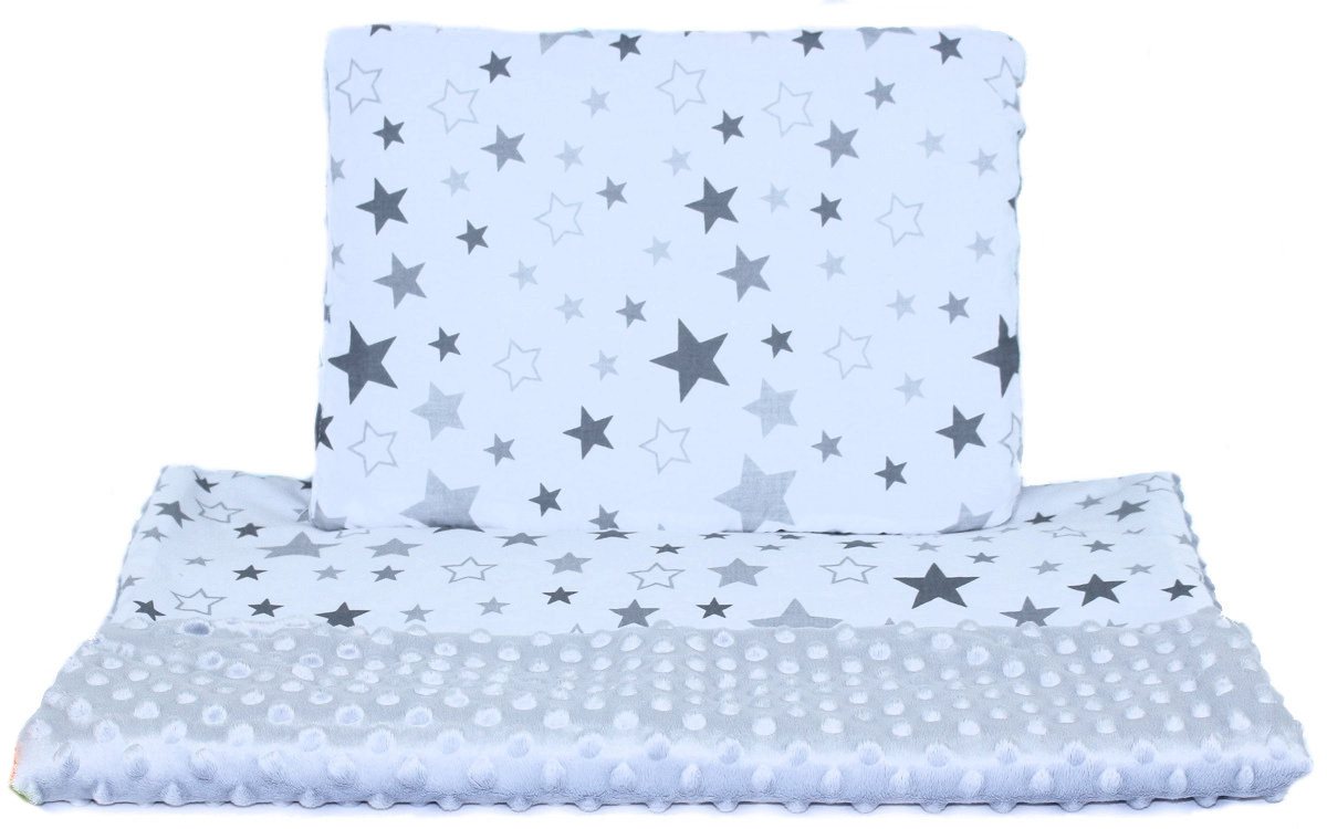 Babybettdecke, Minky Baby Kinderwagenset Kuscheldecke Kinder Decke Kissen Star, Primawela von Primawela