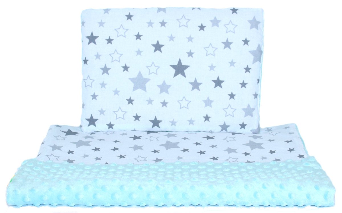 Babybettdecke, Minky Baby Kinderwagenset Kuscheldecke Kinder Decke Kissen Star, Primawela von Primawela