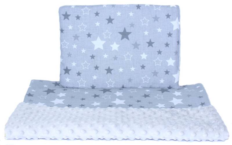 Primawela Babybettdecke Minky Baby Kinderwagenset Kuscheldecke Kinder Decke Kissen Star von Primawela