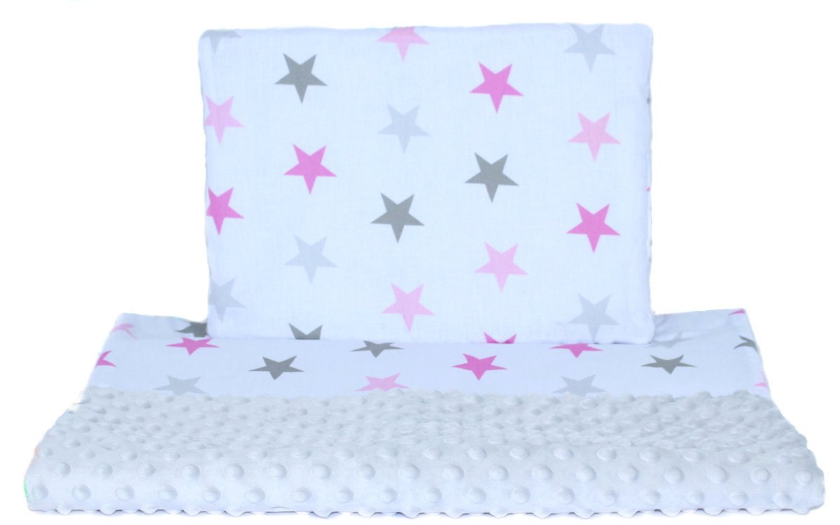 Babybettdecke, Minky Baby Kinderwagenset Kuscheldecke Kinder Decke Kissen Star, Primawela von Primawela