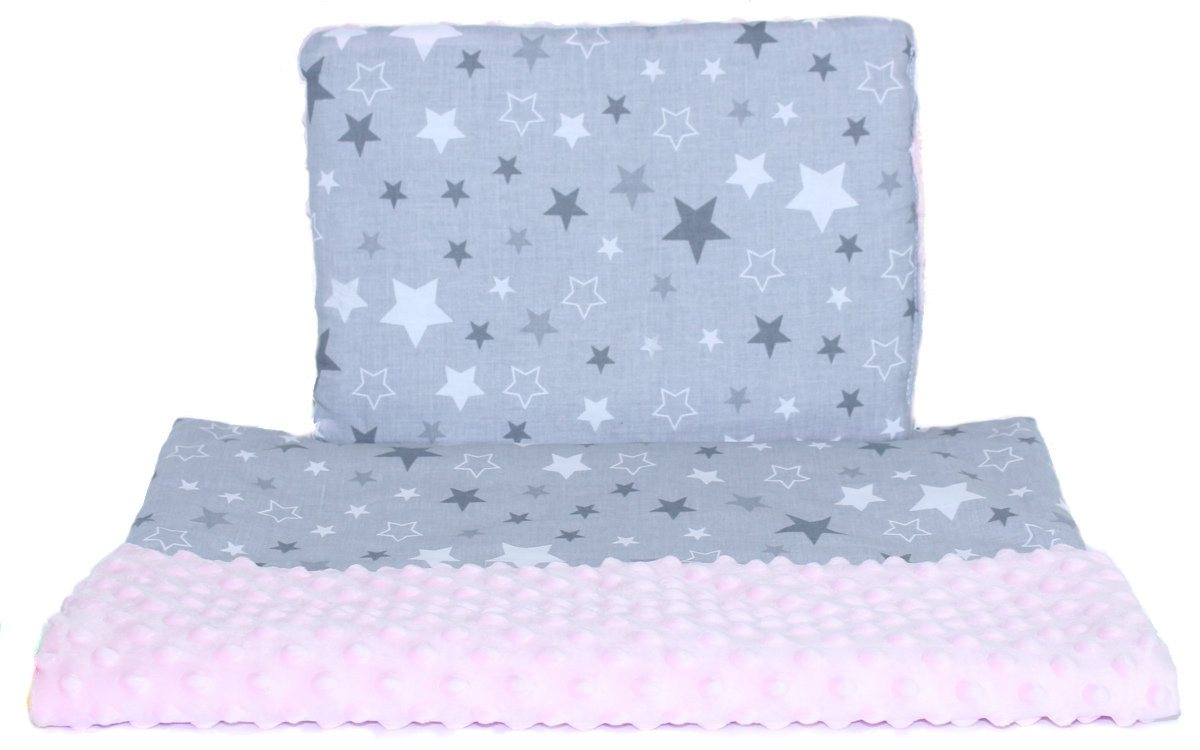 Babybettdecke, Minky Baby Kinderwagenset Kuscheldecke Kinder Decke Kissen Star, Primawela von Primawela