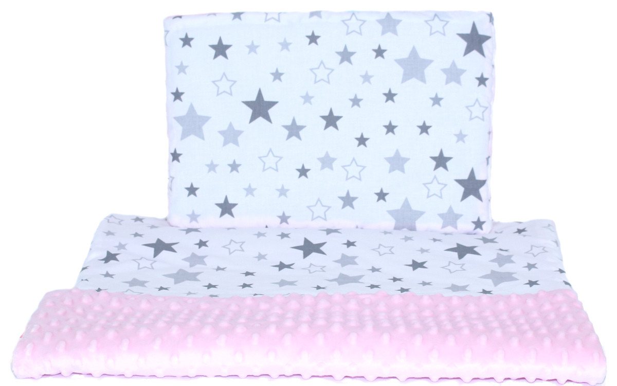 Babybettdecke, Minky Baby Kinderwagenset Kuscheldecke Kinder Decke Kissen Star, Primawela von Primawela