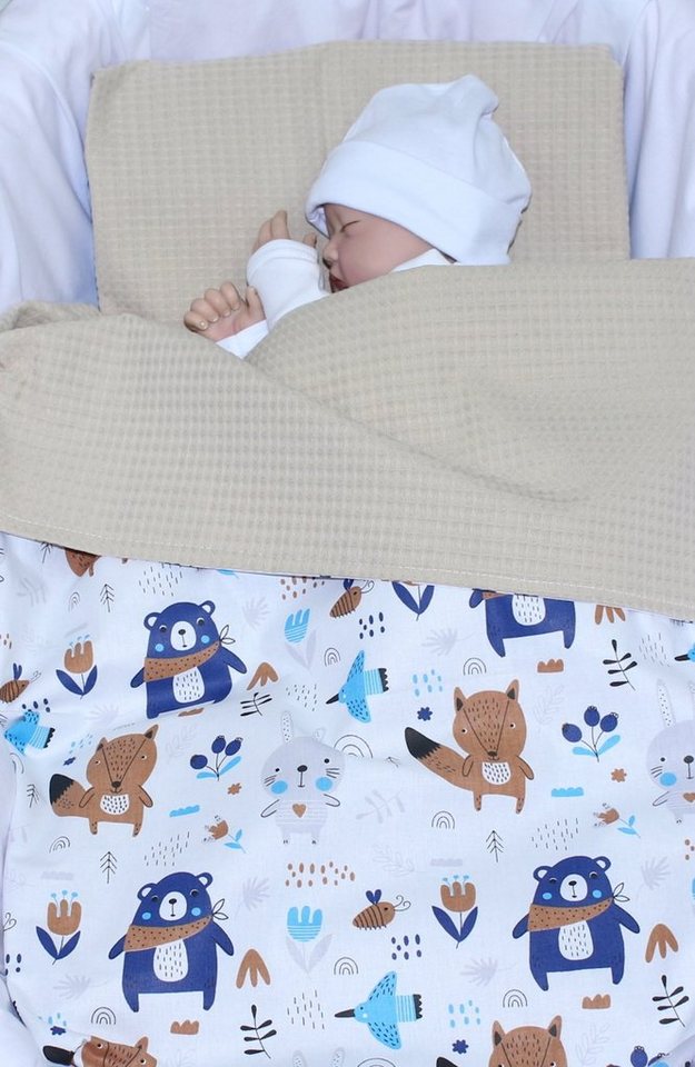Babydecke Babydecke Waffelpiqué Baumwolle Kuscheldecke Kinderwagendecke, Primawela von Primawela