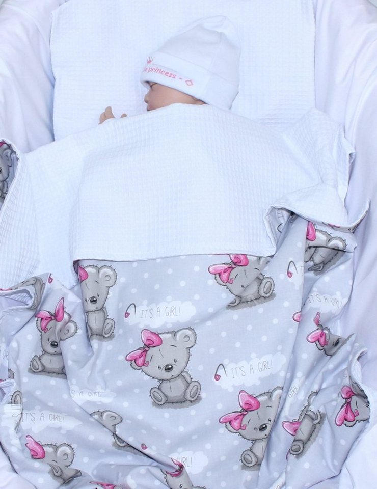 Babydecke Babydecke Waffelpiqué Baumwolle Kuscheldecke Kinderwagendecke, Primawela von Primawela