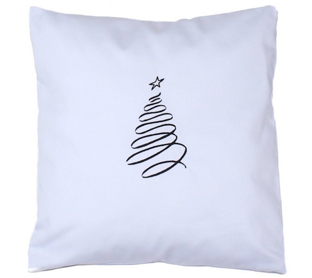Kissenbezug Weihnachten Bezug mit Stickerei minimalistisch Christmas - Tannenbaum, Primawela von Primawela