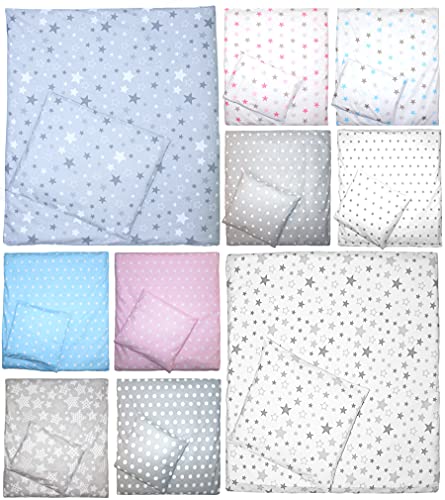 Primawela 2 oder 4 teiliges Set 70x78 für Baby Wiege Kinderwagen Beistellbett Bettwäsche (Star Blau, 2 Teilig) von Primawela