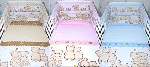 Primawela Baby Bettwäsche - Bärchen Braun - Kinderbettwäsche Babybettwäsche mit Kissenbezug Baumwolle (Blau, 100 x 135 cm) von Primawela