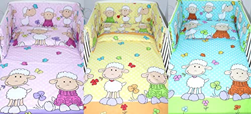 Primawela Baby Bettwäsche - Schäfchen- Kinderbettwäsche Babybettwäsche mit Kissenbezug Baumwolle (Rosa, 100 x 135 cm) von Primawela