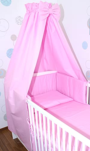 Primawela Babybett Himmel Vollstoff - Rosa - für Baby Bett Vollstoffhimmel Baumwolle von Primawela