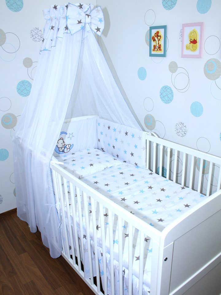 Primawela Babybettwäsche Baby Bettset -5-6 teiliges Set mit Chiffon Himmel Nestchen, 6 teilig Primawela Babybettwäsche Baby Bettset -5-6 teiliges Set mit Chiffon Himmel Nestchen, 6 teilig von Primawela