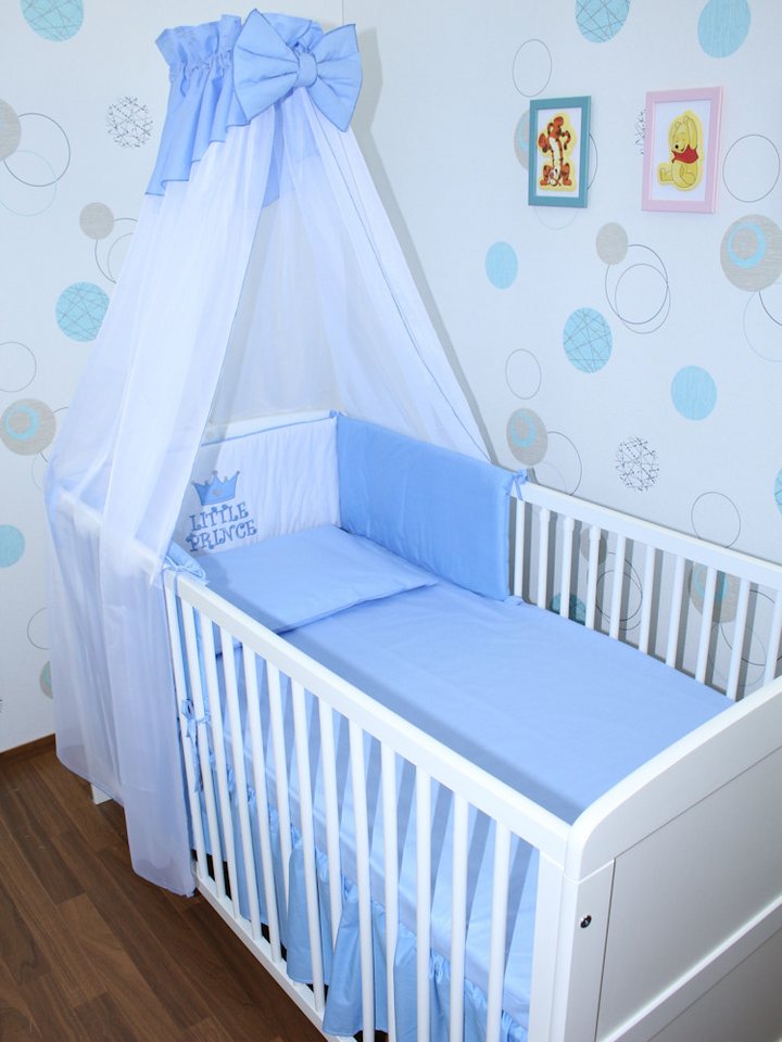 Primawela Babybettwäsche Baby Bettset -5-6 teiliges Set mit Chiffon Himmel Nestchen - Prince, 6 teilig Primawela Babybettwäsche Baby Bettset -5-6 teiliges Set mit Chiffon Himmel Nestchen - Prince, 6 teilig von Primawela