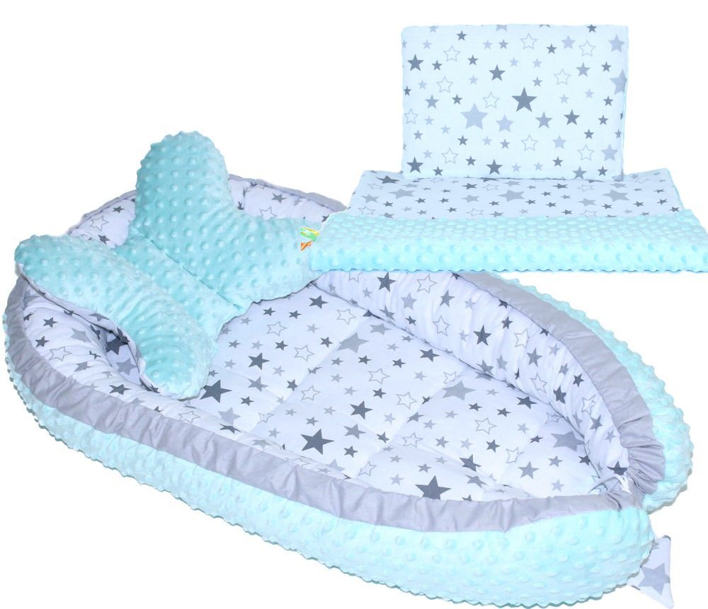 Primawela Bettnestchen Baby MINKY Nestchen Kokon Kuschelnest Kissen Decke Schmetterlingkissen von Primawela