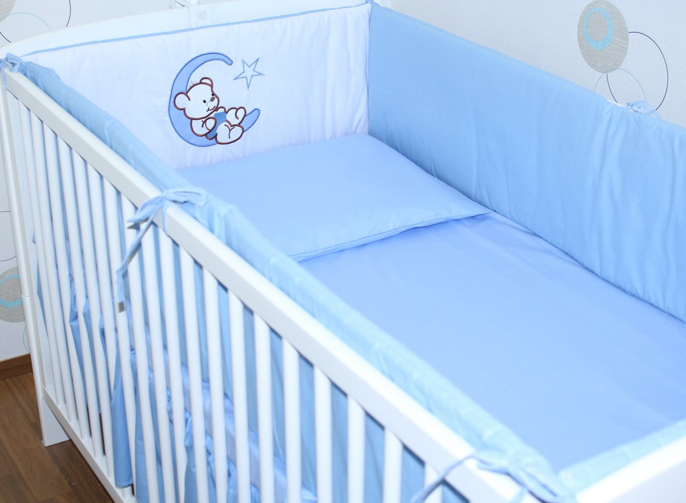 Primawela Bettnestchen Nestchen Applikation 420 cm Bettumrandung Baby Bett Kinder Kopfschutz von Primawela