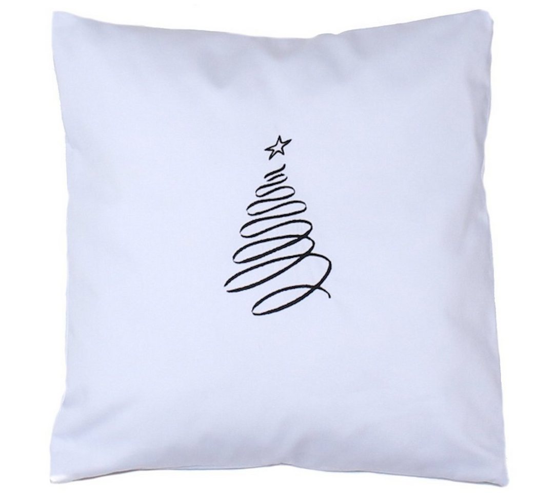 Primawela Kissenbezug Weihnachten Bezug mit Stickerei minimalistisch Christmas - Tannenbaum von Primawela