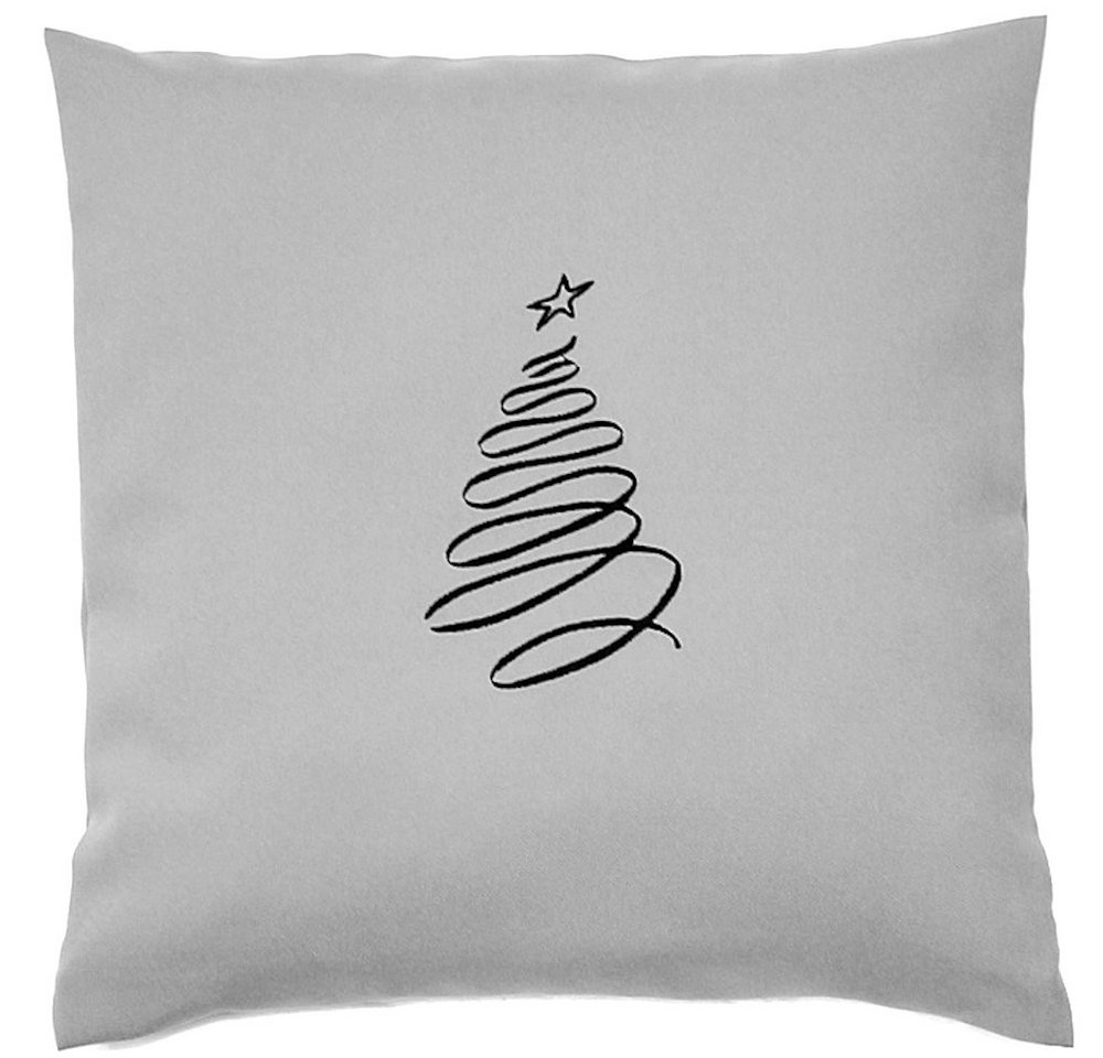 Primawela Kissenbezug Weihnachten Bezug mit Stickerei minimalistisch Christmas - Tannenbaum von Primawela