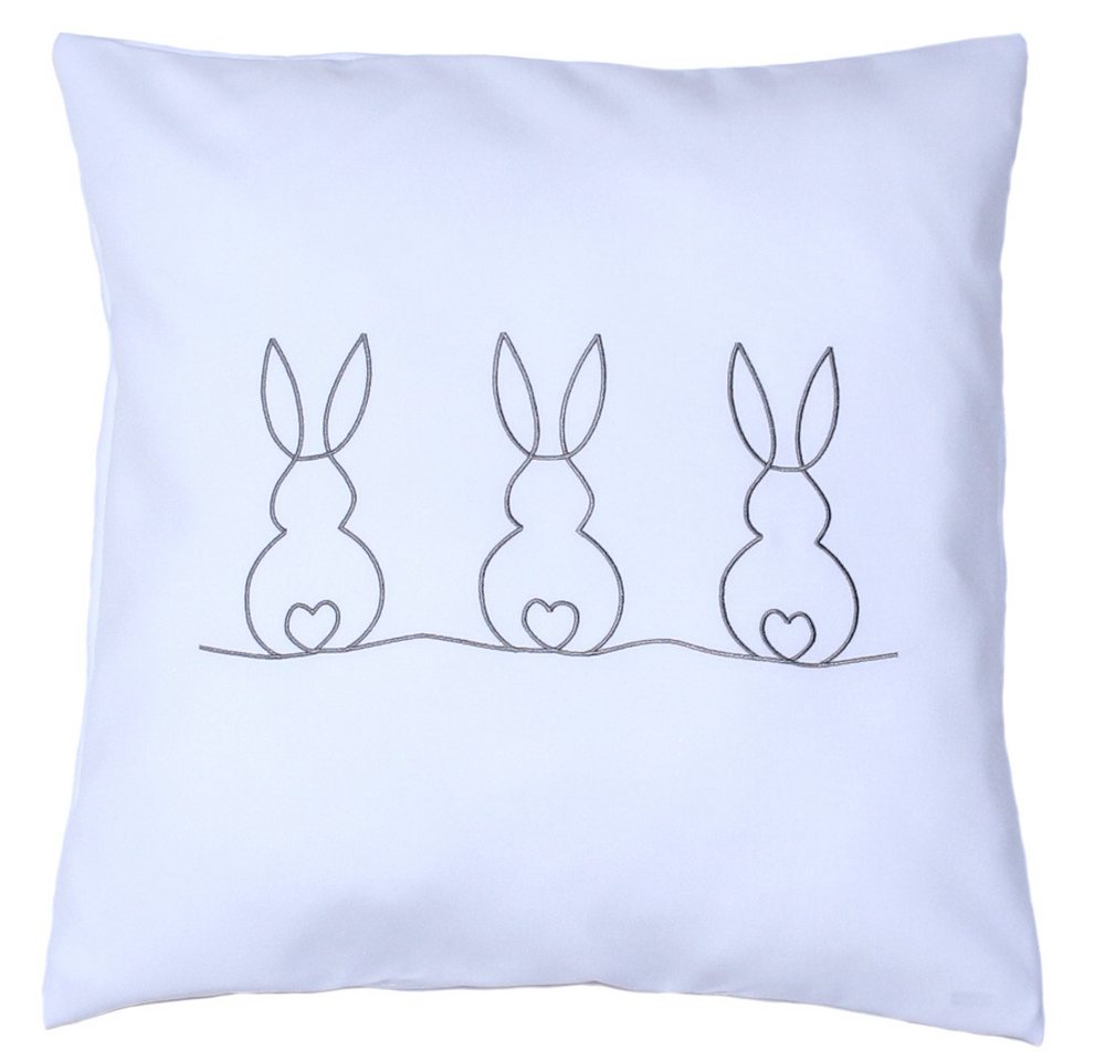 Primawela Kissenbezug bestickt minimalistisch Kissenhülle Bezug Osterkissen - 3 Hase-Herz Primawela Kissenbezug bestickt minimalistisch Kissenhülle Bezug Osterkissen - 3 Hase-Herz von Primawela