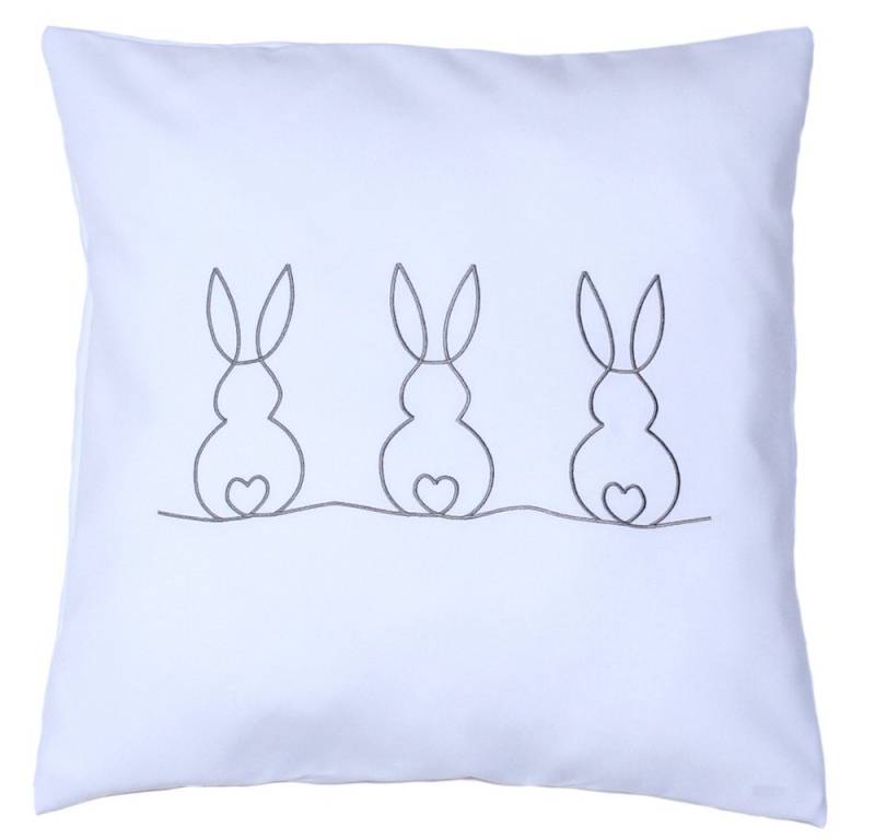 Primawela Kissenbezug bestickt minimalistisch Kissenhülle Bezug Osterkissen - 3 Hase-Herz Primawela Kissenbezug bestickt minimalistisch Kissenhülle Bezug Osterkissen - 3 Hase-Herz von Primawela