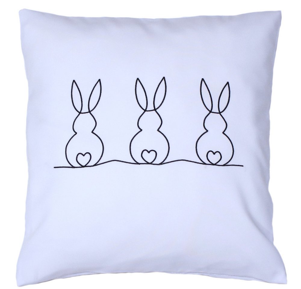 Primawela Kissenbezug bestickt minimalistisch Kissenhülle Bezug Osterkissen - 3 Hase-Herz Primawela Kissenbezug bestickt minimalistisch Kissenhülle Bezug Osterkissen - 3 Hase-Herz von Primawela
